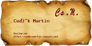 Csák Martin névjegykártya